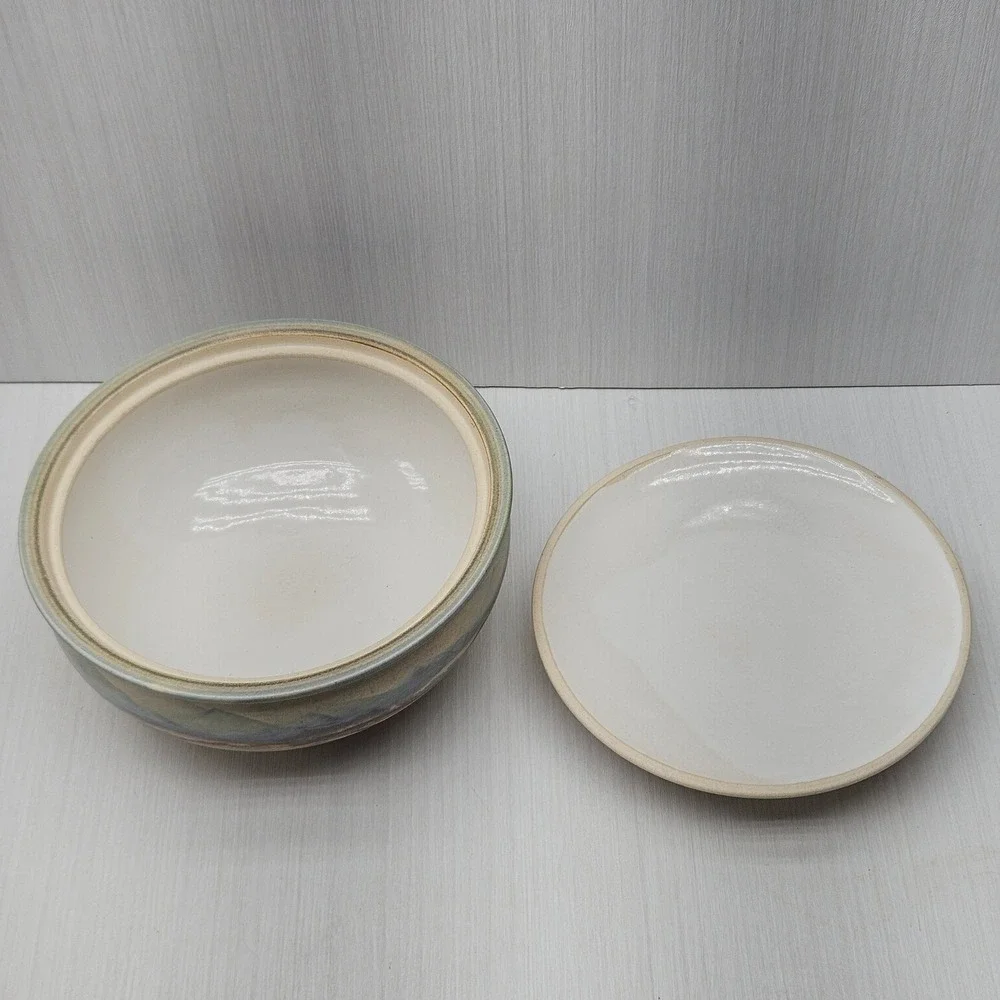 Studio Pottery Desert Landscape Lidded Casserole Dish Southwestern Stoneware